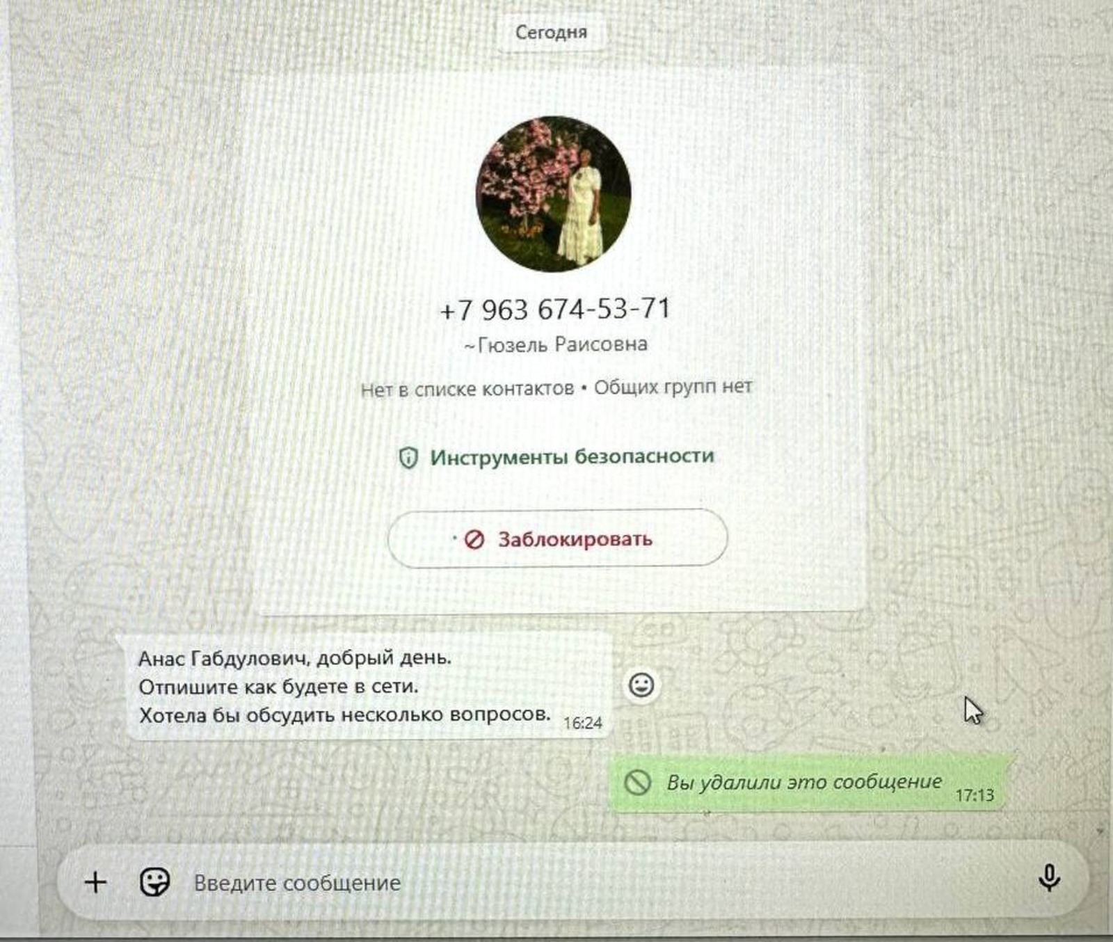 со страницы Гюзель Насыровой в телеграм-канале.
